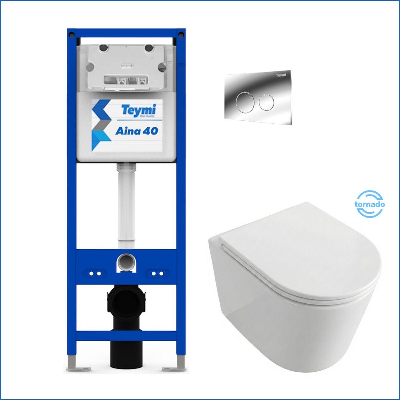 Комплекты для монтажа унитаза Teymi Lori Media Vortex кнопка хром F17418