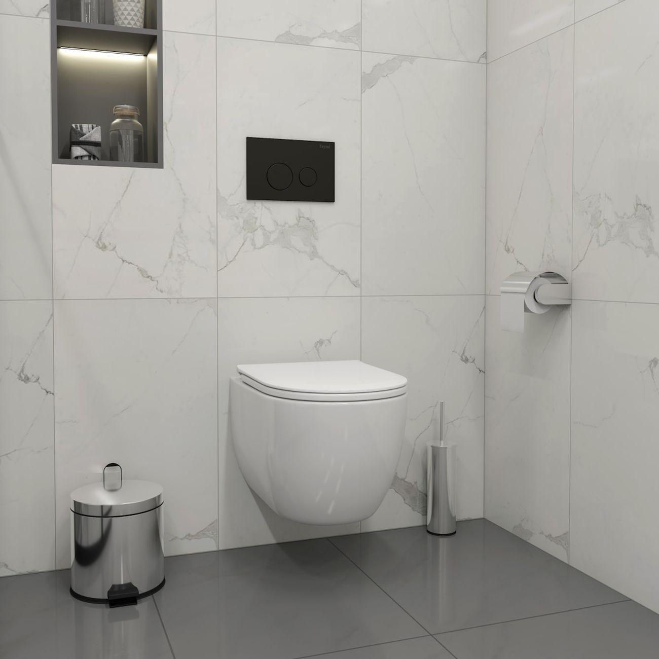 Комплекты для монтажа унитаза Teymi Lori Media Vortex кнопка черная F17419