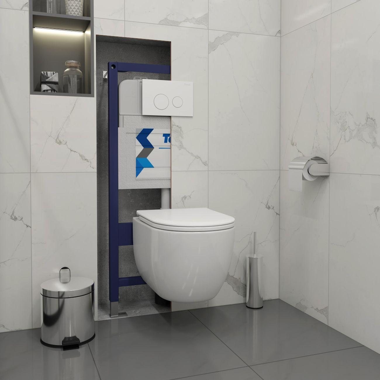 Комплекты для монтажа унитаза Teymi Lori Media Vortex кнопка белая F17420