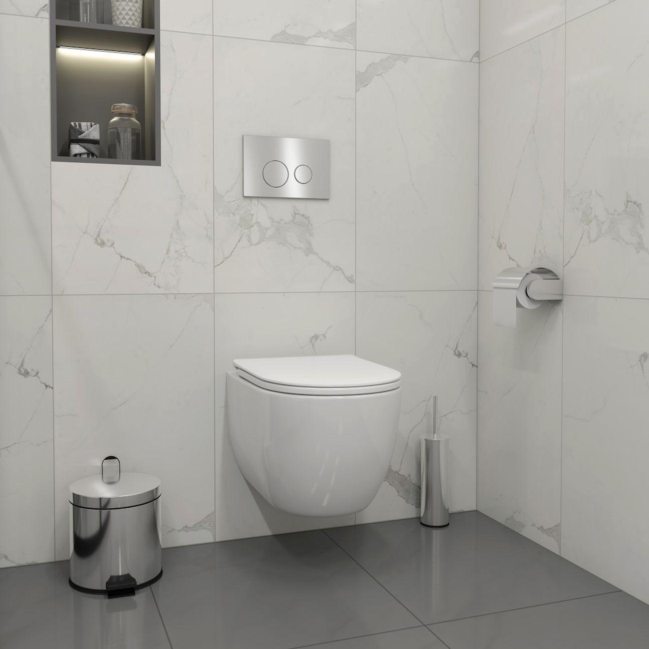 Комплекты для монтажа унитаза Teymi Lori Media Vortex кнопка нержавеющая сталь F17421