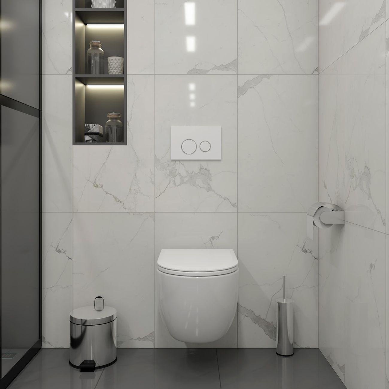 Комплекты для монтажа унитаза Teymi Lori Media Vortex кнопка белая/хром F17423