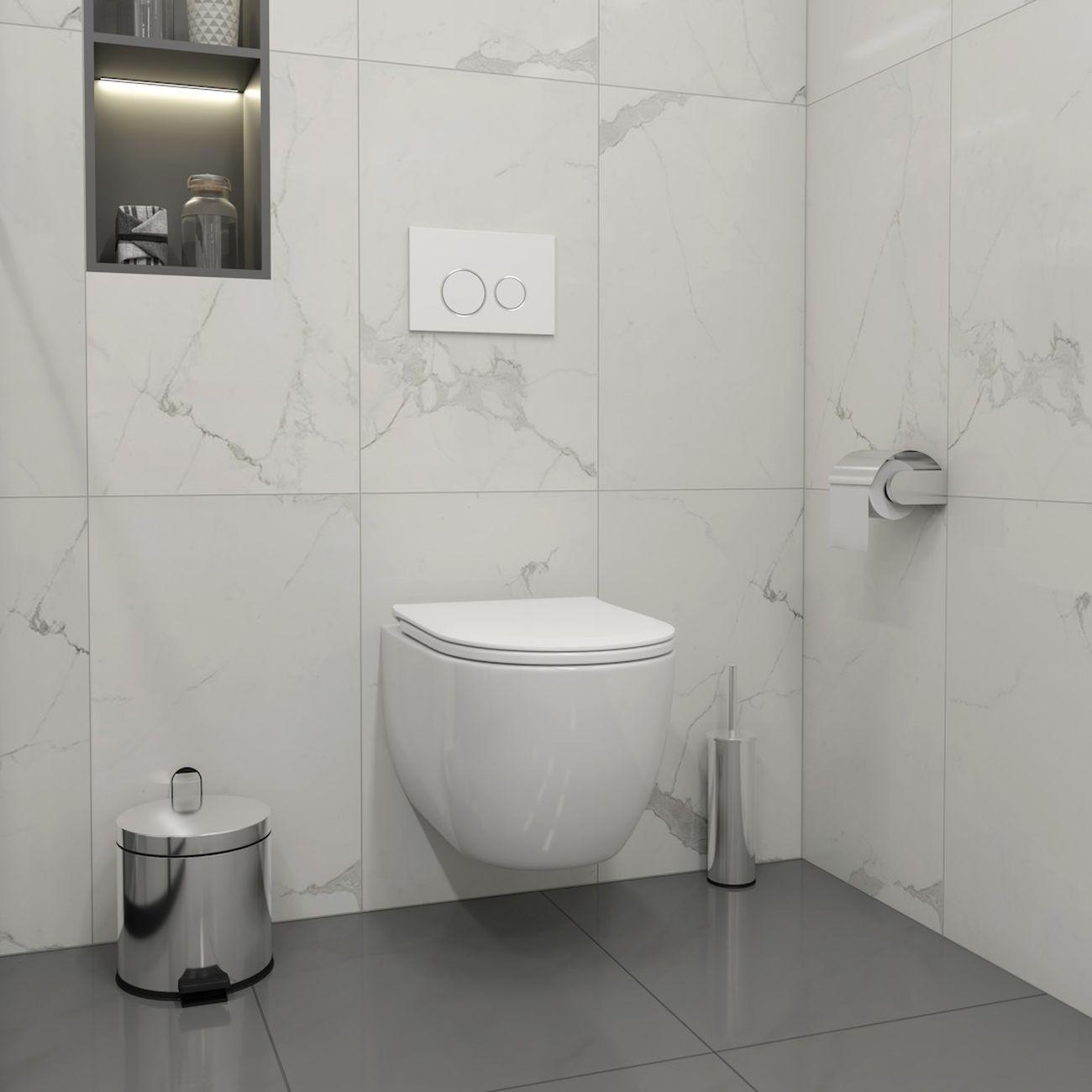 Комплекты для монтажа унитаза Teymi Lori Media Vortex кнопка белая/хром F17423