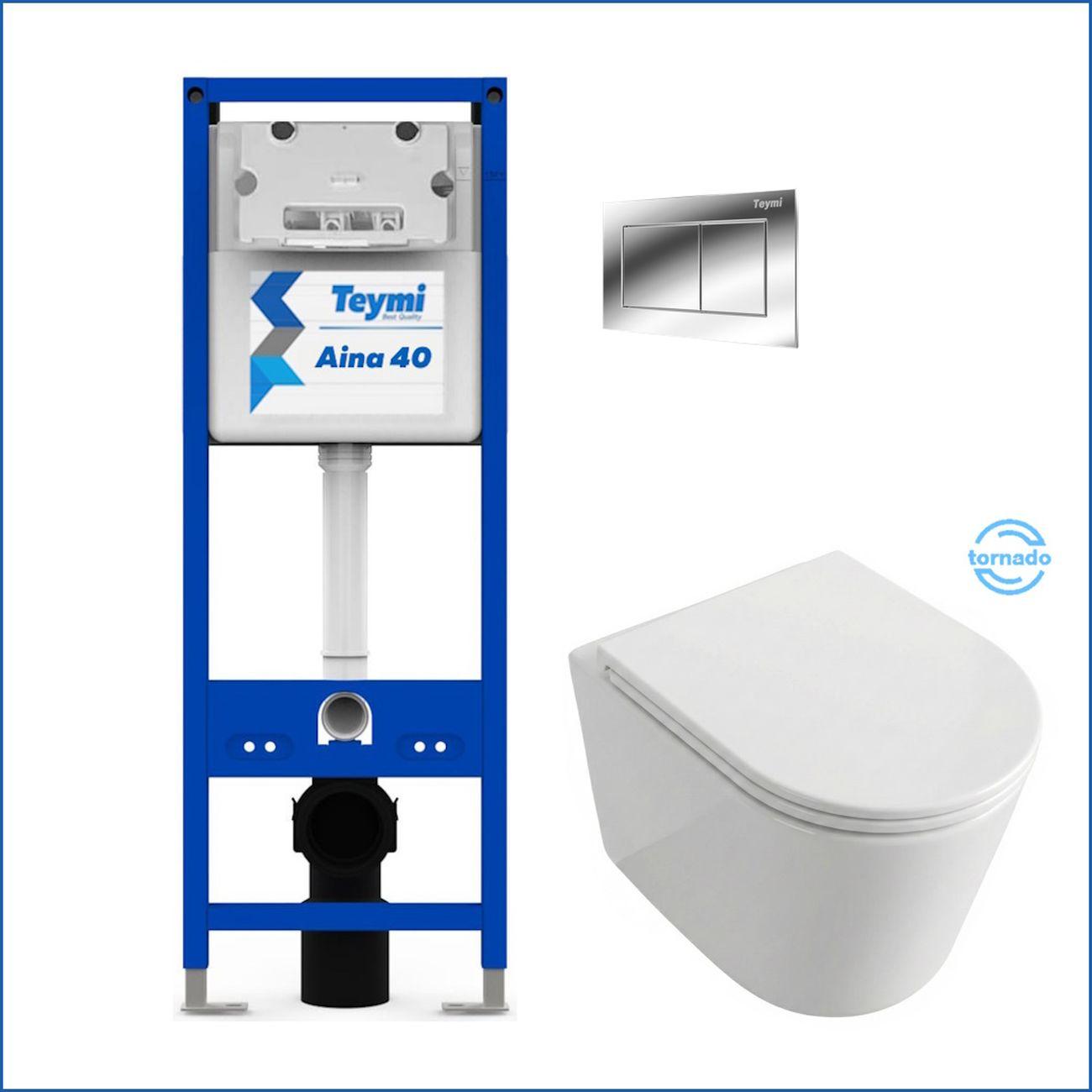 Комплекты для монтажа унитаза Teymi Lori Media Vortex кнопка хром F17424