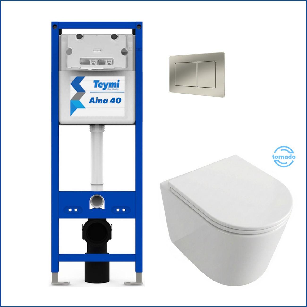 Комплекты для монтажа унитаза Teymi Lori Media Vortex кнопка нержавеющая сталь F17427