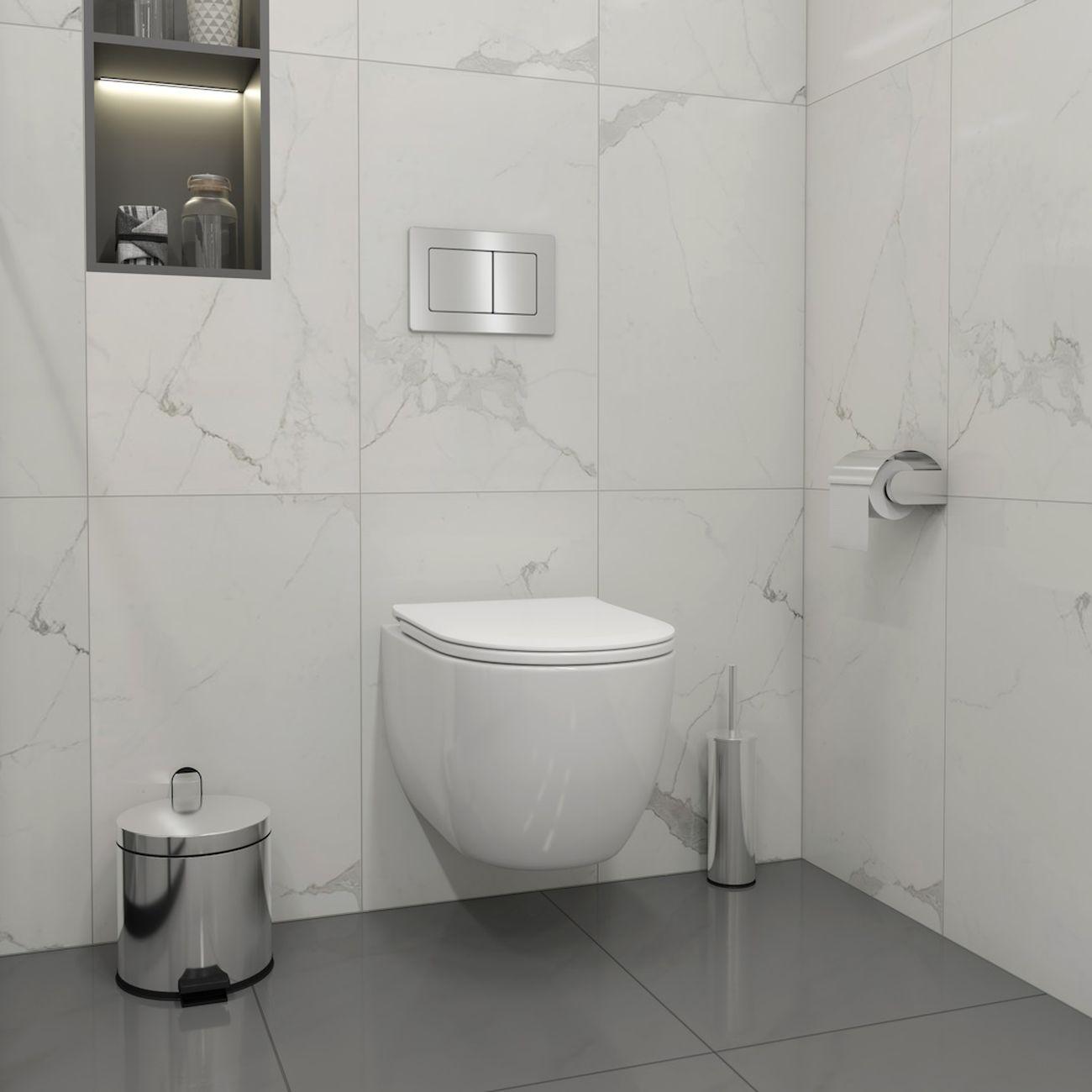 Комплекты для монтажа унитаза Teymi Lori Media Vortex кнопка нержавеющая сталь F17427