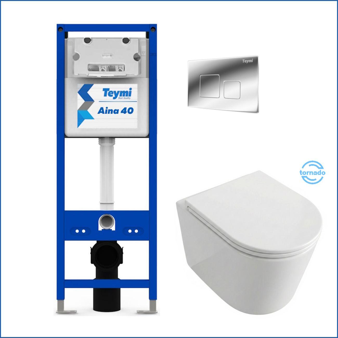 Комплекты для монтажа унитаза Teymi Lori Media Vortex кнопка хром F17428