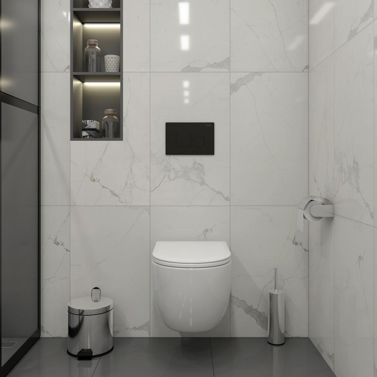 Комплекты для монтажа унитаза Teymi Lori Media Vortex кнопка черная F17429