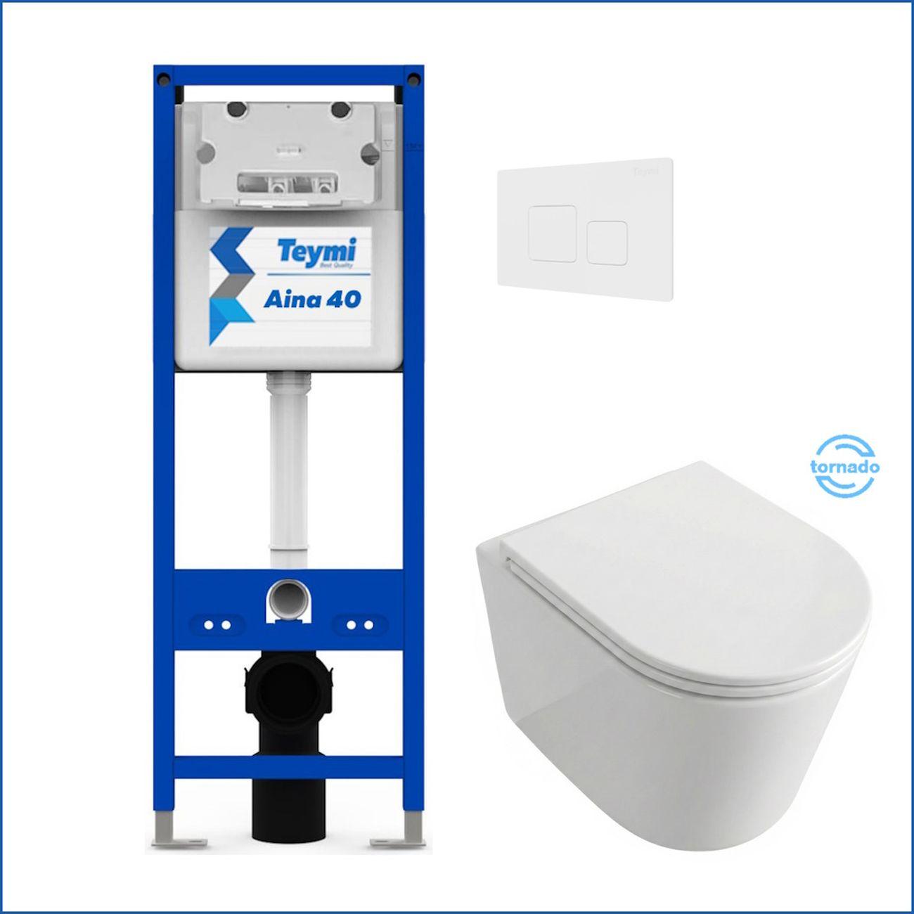 Комплекты для монтажа унитаза Teymi Lori Media Vortex кнопка белая F17430