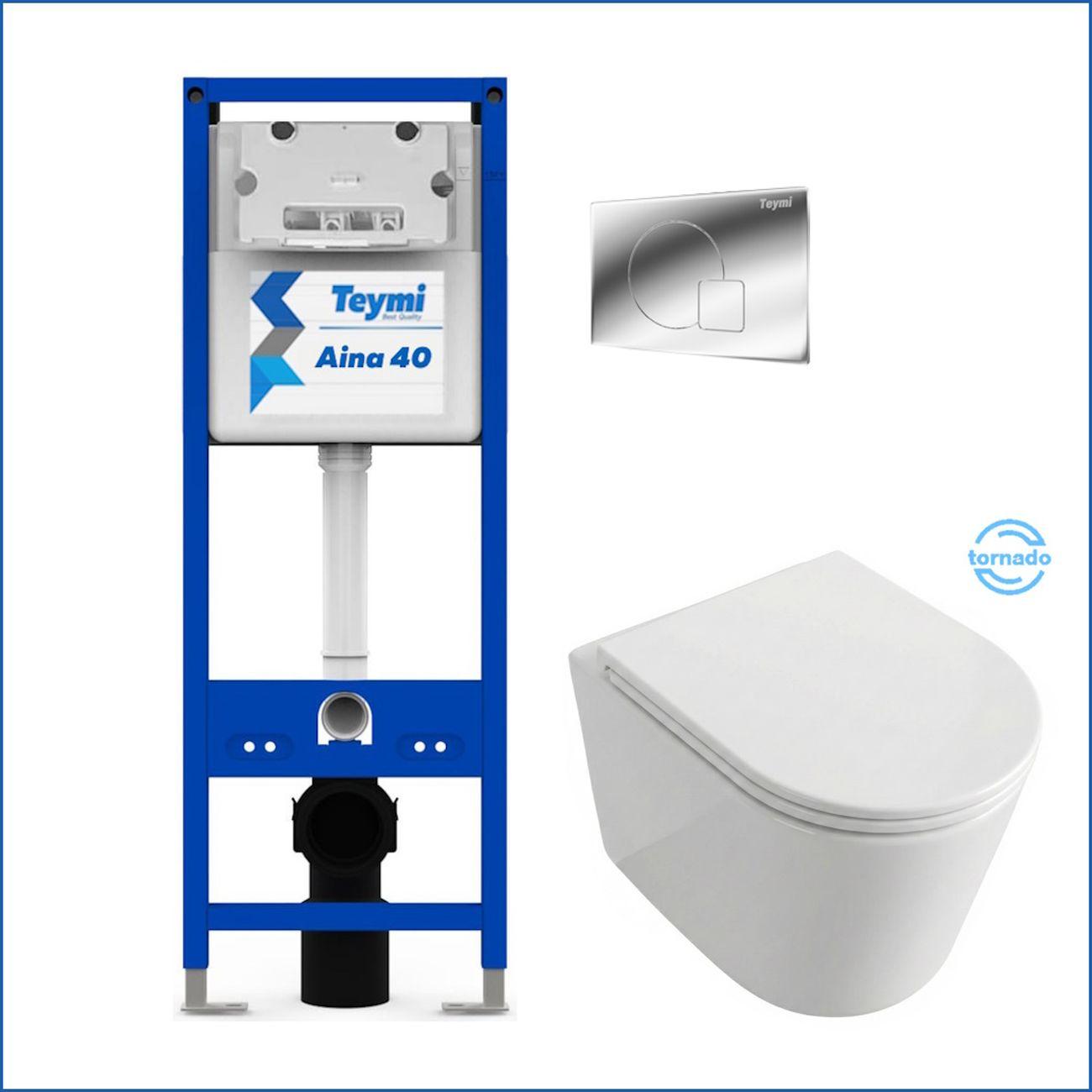 Комплекты для монтажа унитаза Teymi Lori Media Vortex кнопка хром F17431