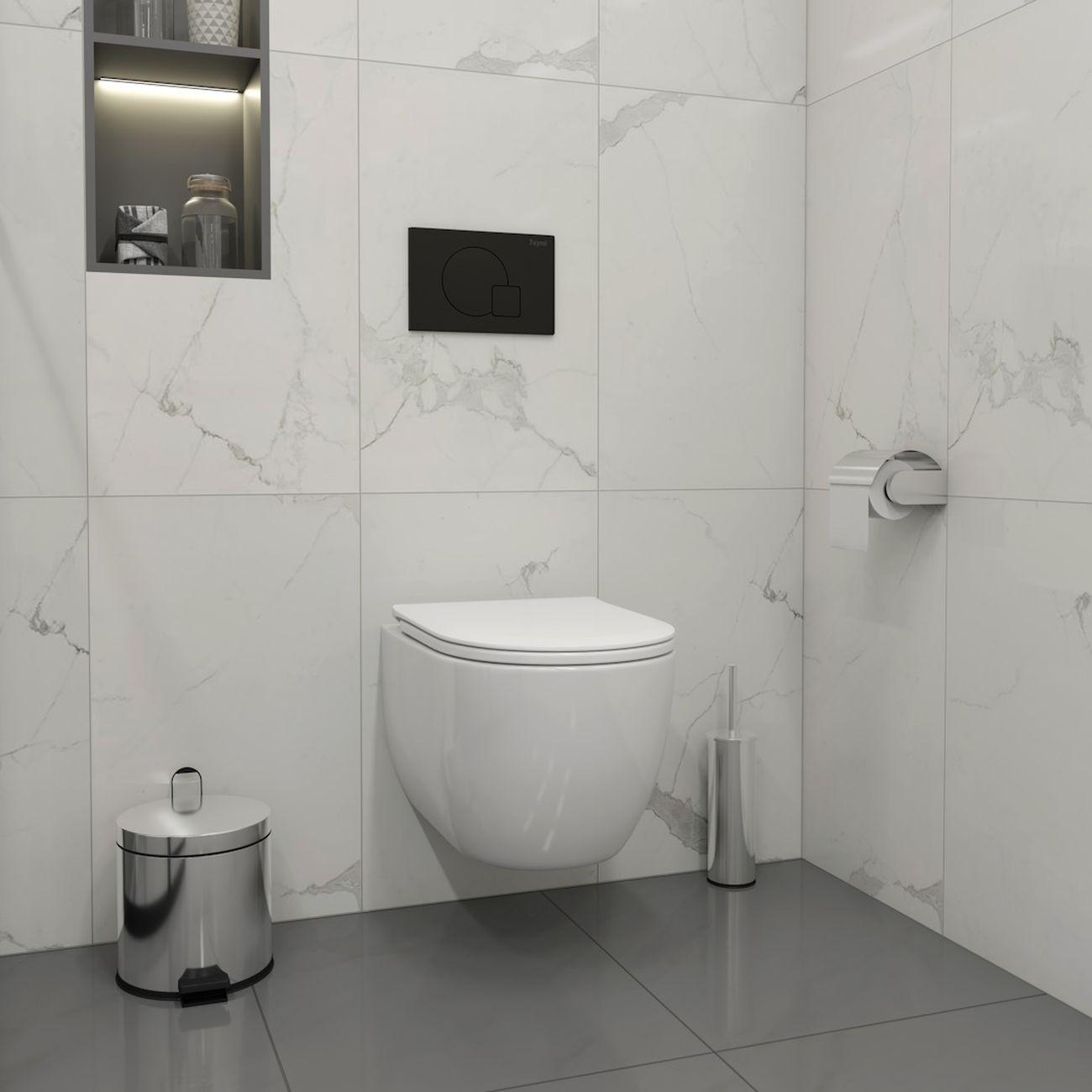 Комплекты для монтажа унитаза Teymi Lori Media Vortex кнопка черная F17432