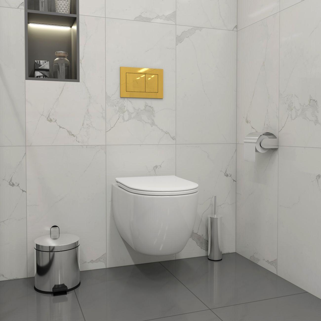 Комплекты для монтажа унитаза Teymi Lori Media Vortex кнопка золото F17434