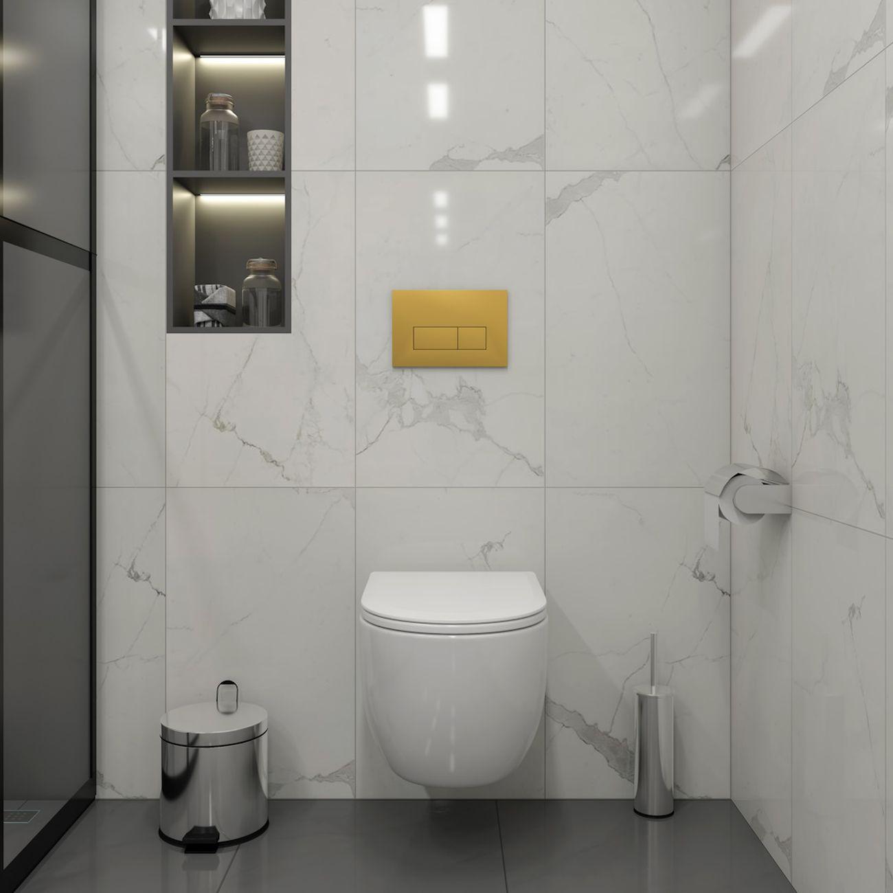 Комплекты для монтажа унитаза Teymi Lori Media Vortex кнопка золото F17435