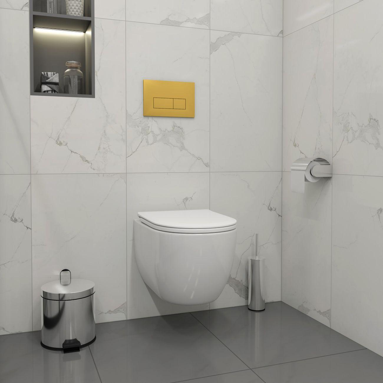 Комплекты для монтажа унитаза Teymi Lori Media Vortex кнопка золото F17435