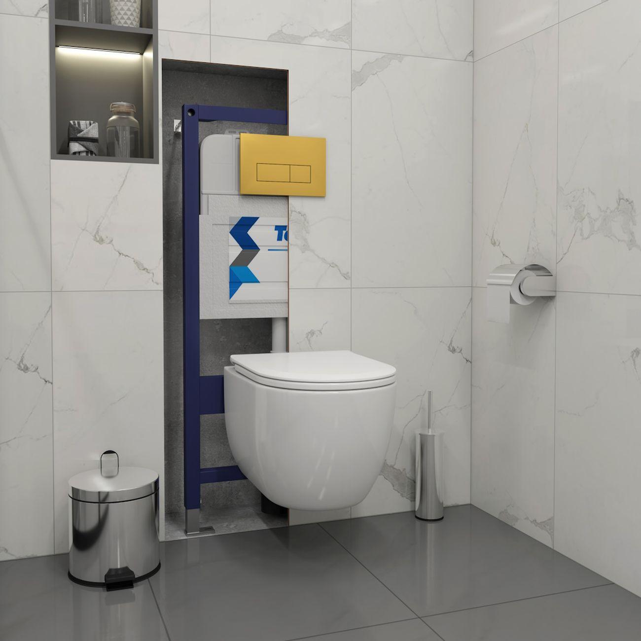 Комплекты для монтажа унитаза Teymi Lori Media Vortex кнопка золото F17435