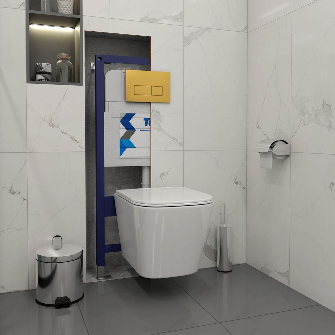 Комплекты для монтажа унитаза Teymi Helmi Pro кнопка золото F16155