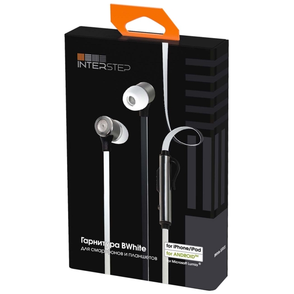 Наушники внутриканальные InterStep BWhite Metal White/черный