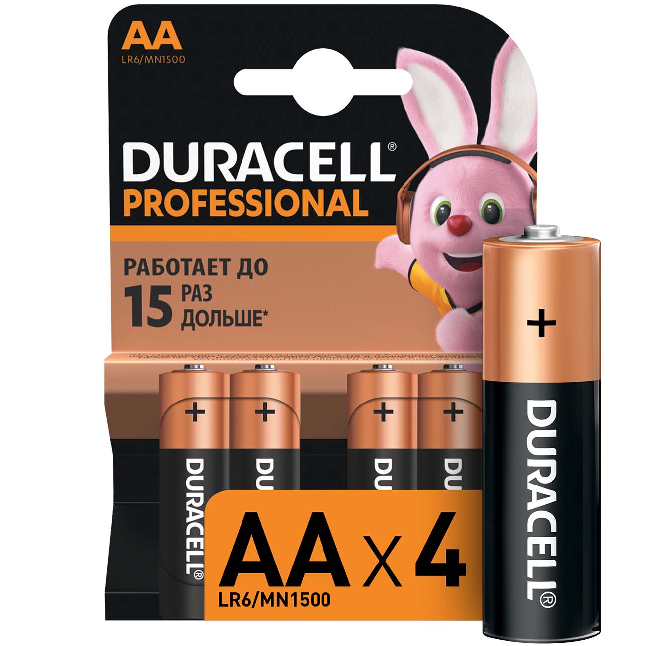 Батарея Duracell Professional AA LR6/MN1500 4шт. фото
