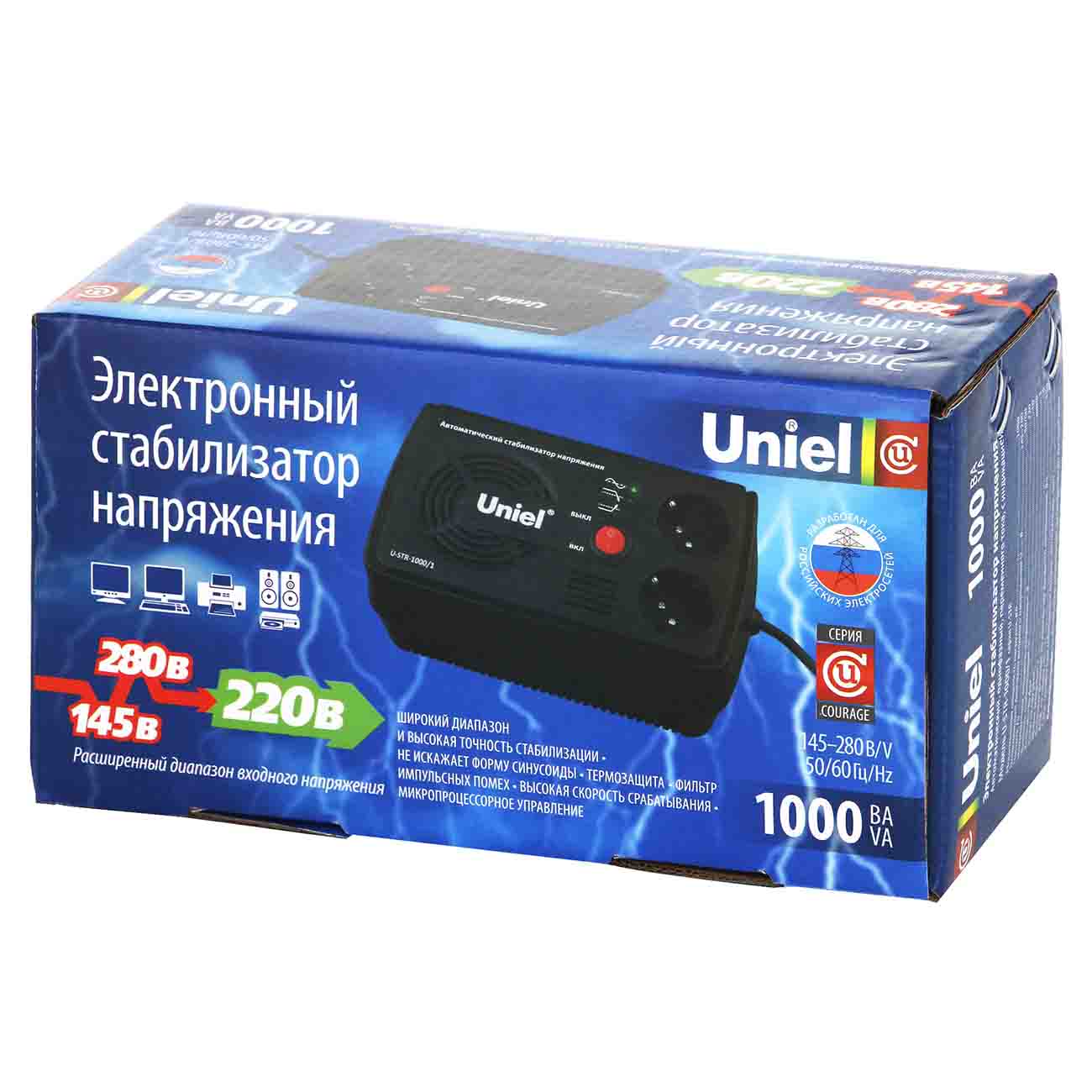 Стабилизатор напряжения Uniel U-STR-1000/1