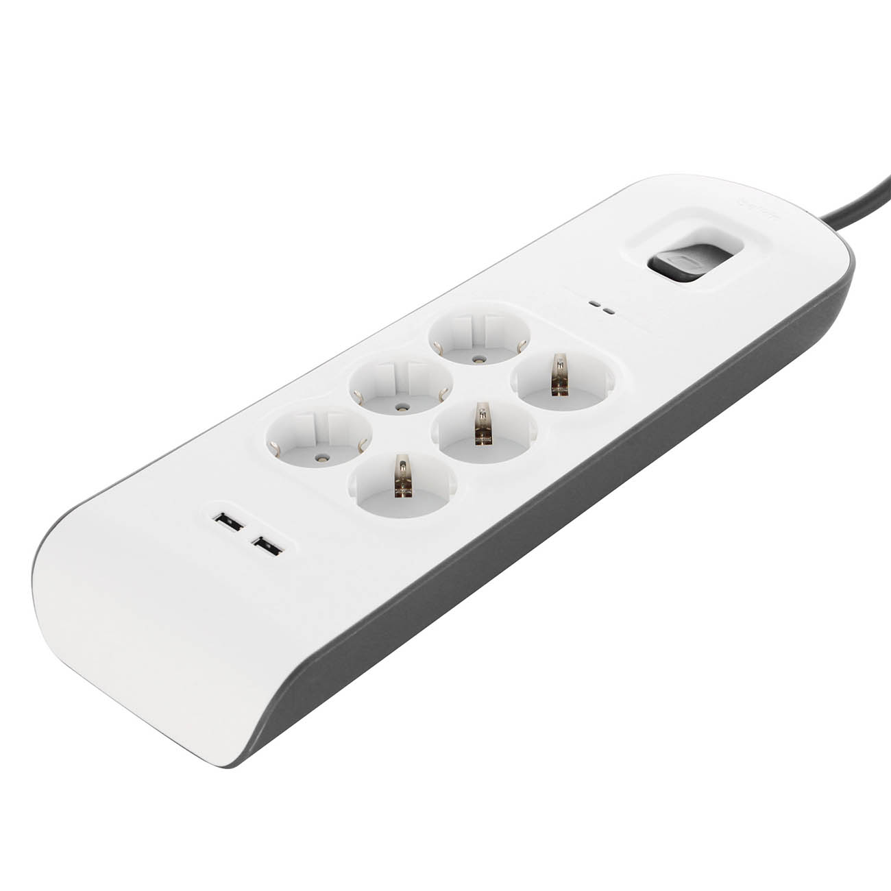 Сетевой фильтр Belkin 6 розеток/2xUSB, макс 650Дж 2м белый (BSV604vf2M)