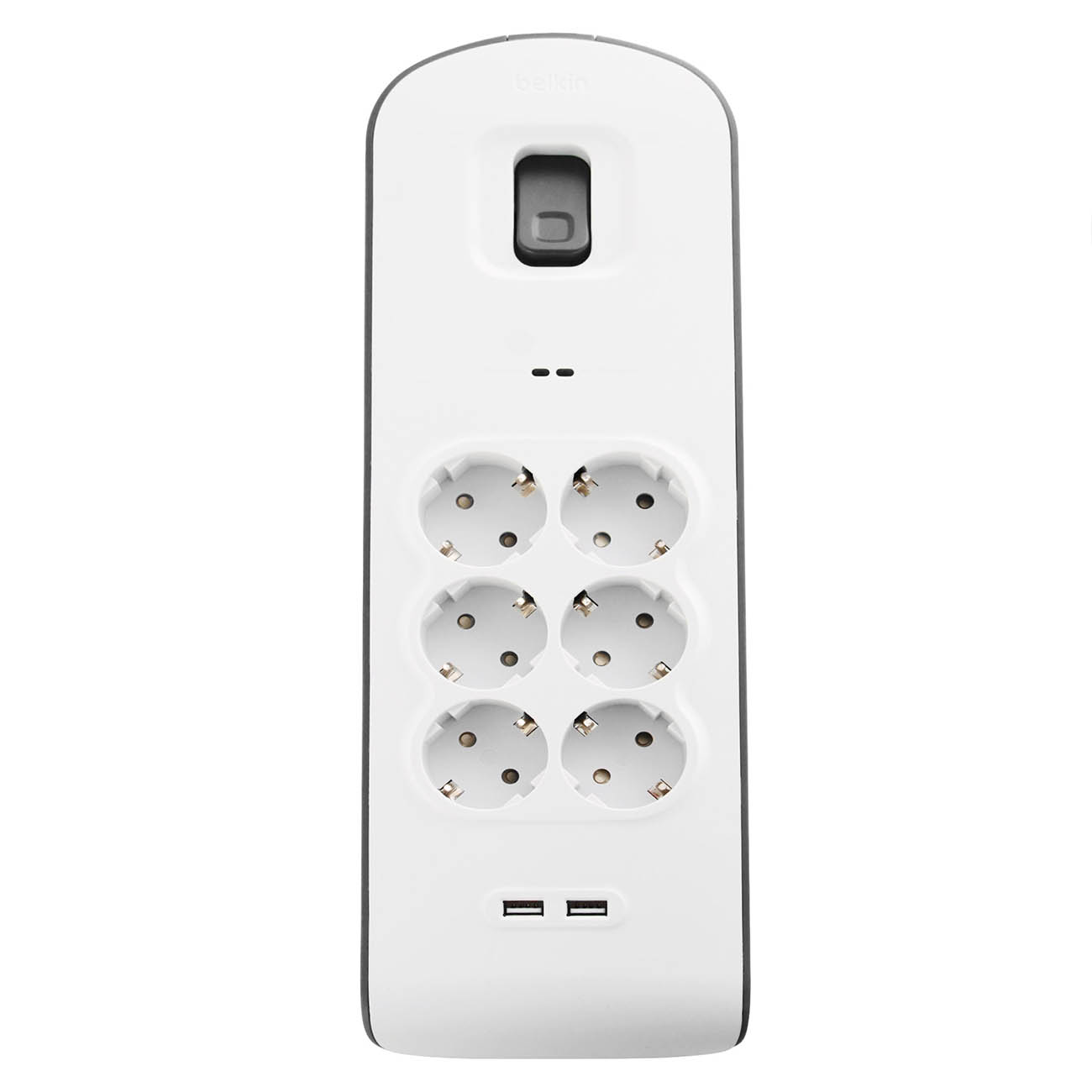 Сетевой фильтр Belkin 6 розеток/2xUSB, макс 650Дж 2м белый (BSV604vf2M)