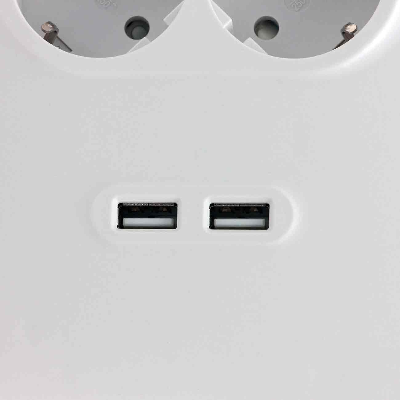 Сетевой фильтр Belkin 8 розеток/2xUSB, макс 900Дж 2м White (BSV804vf2M)