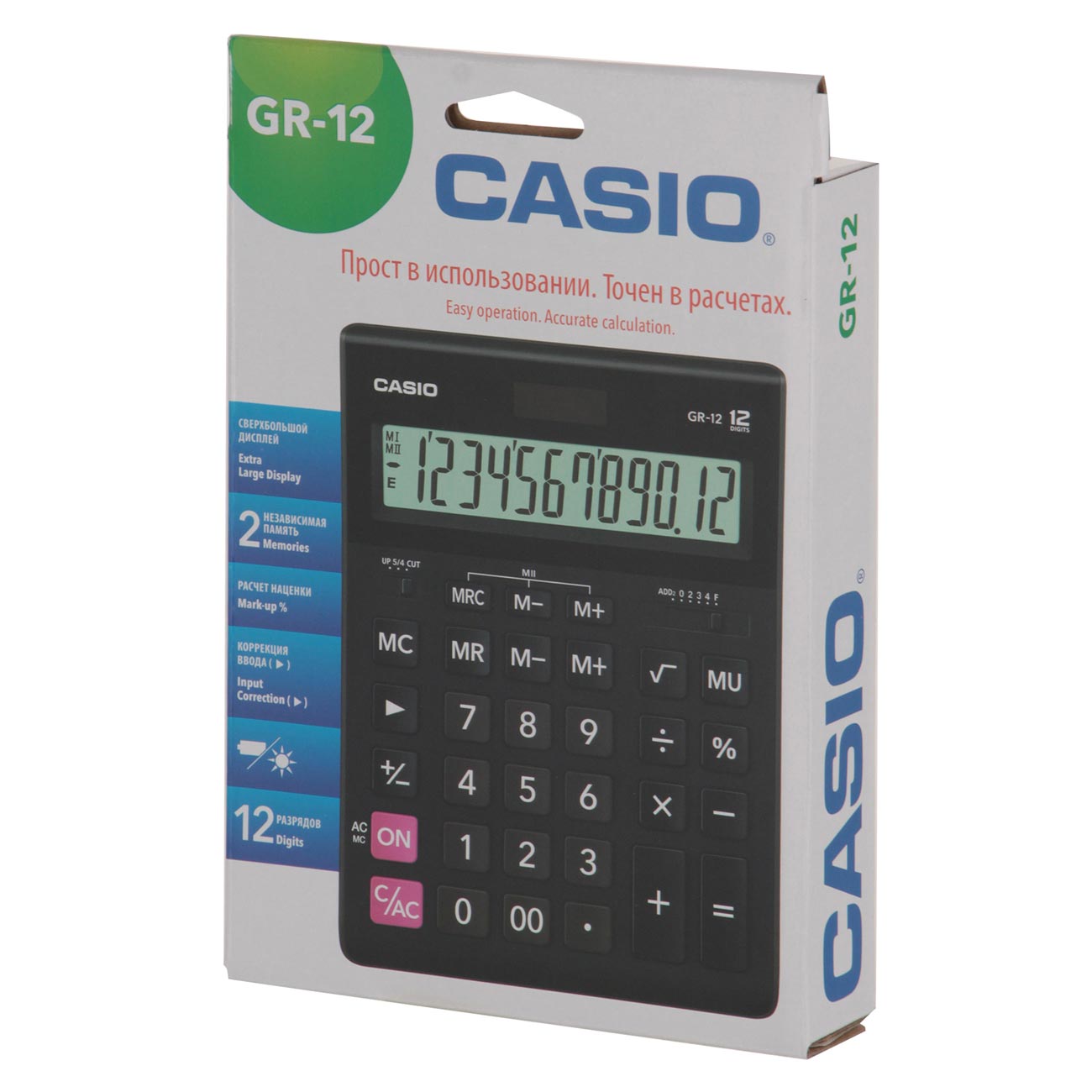 Калькулятор Casio GR-12-W-EP
