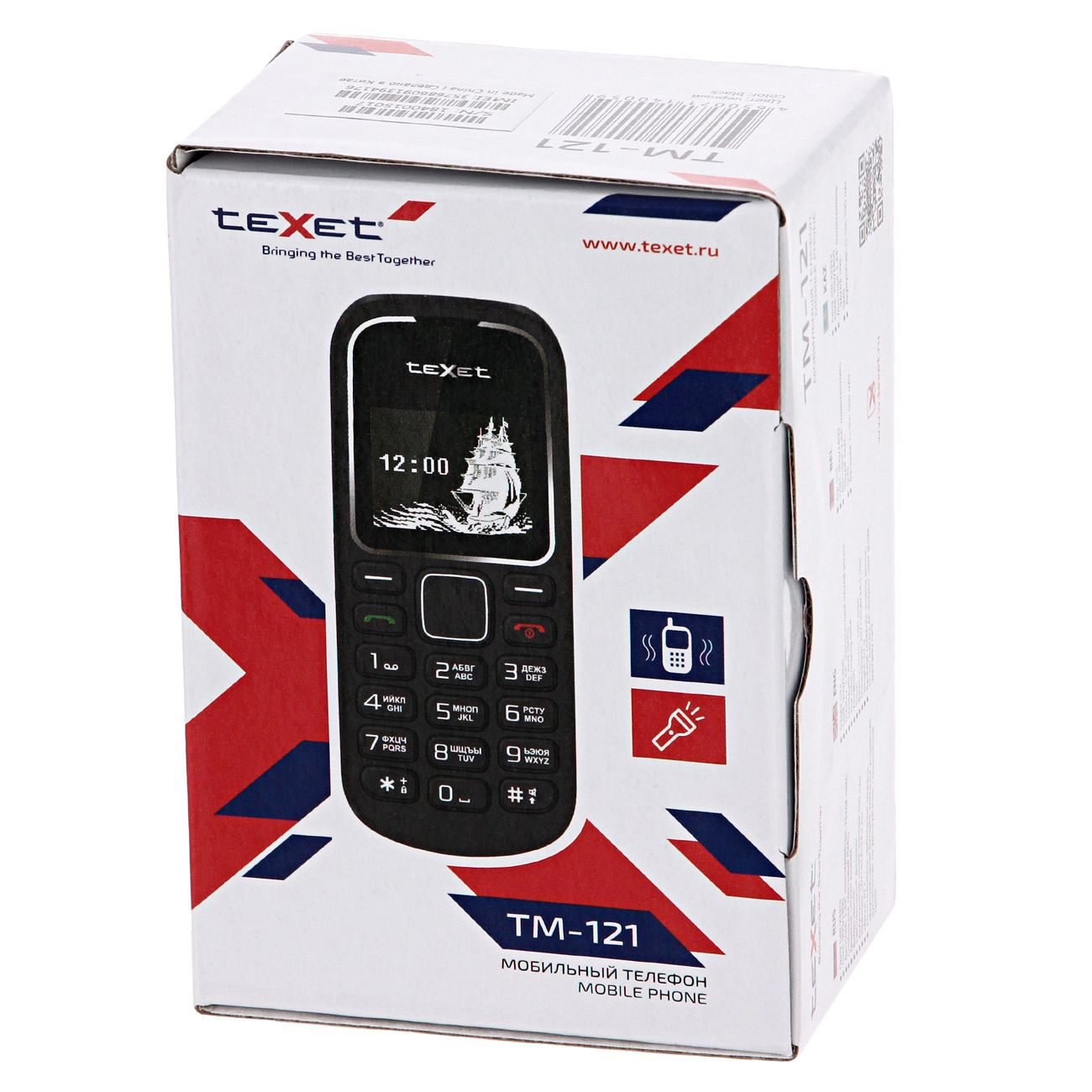 Мобильный телефон teXet TM-121 черный