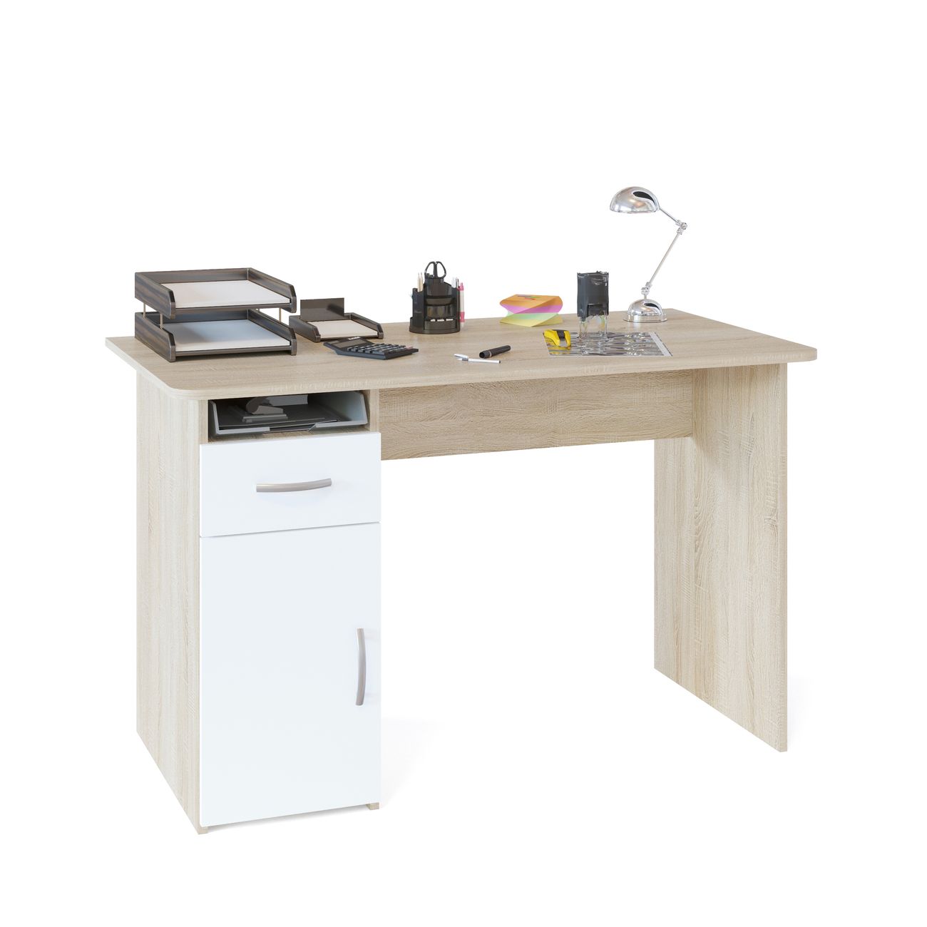 Стол компьютерный Сокол Меб.фабрика СПМ-03.1 Дуб сонома/Белый