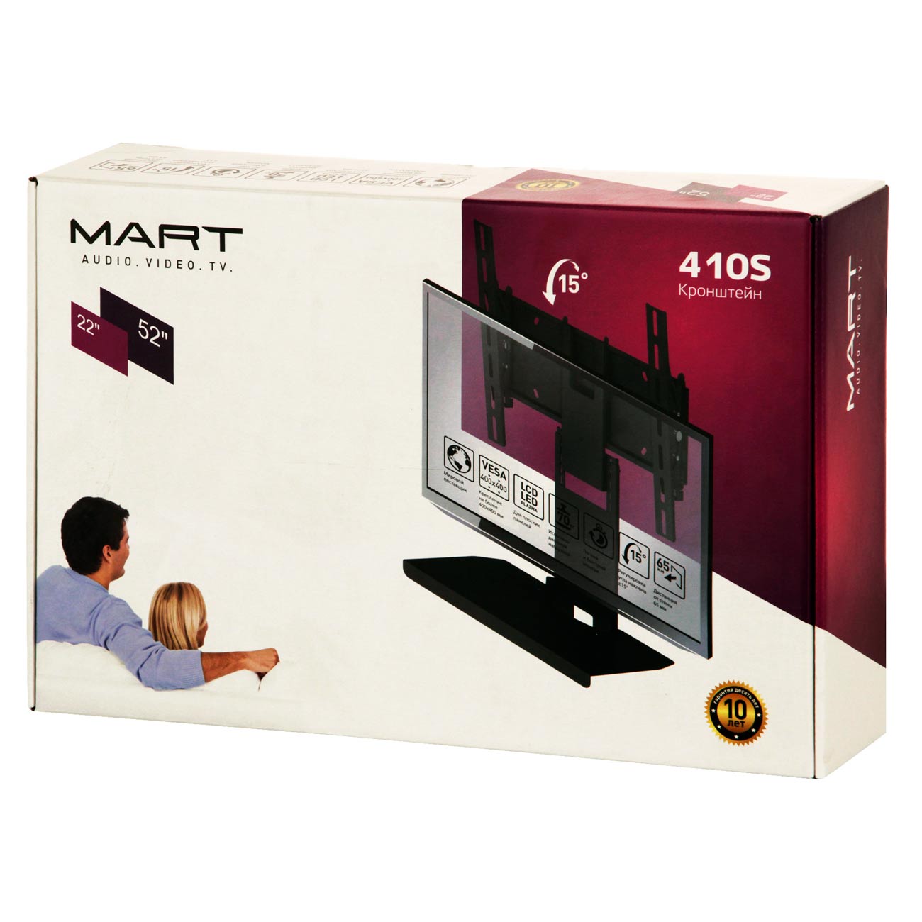 Кронштейн для ТВ наклонный Mart 410S