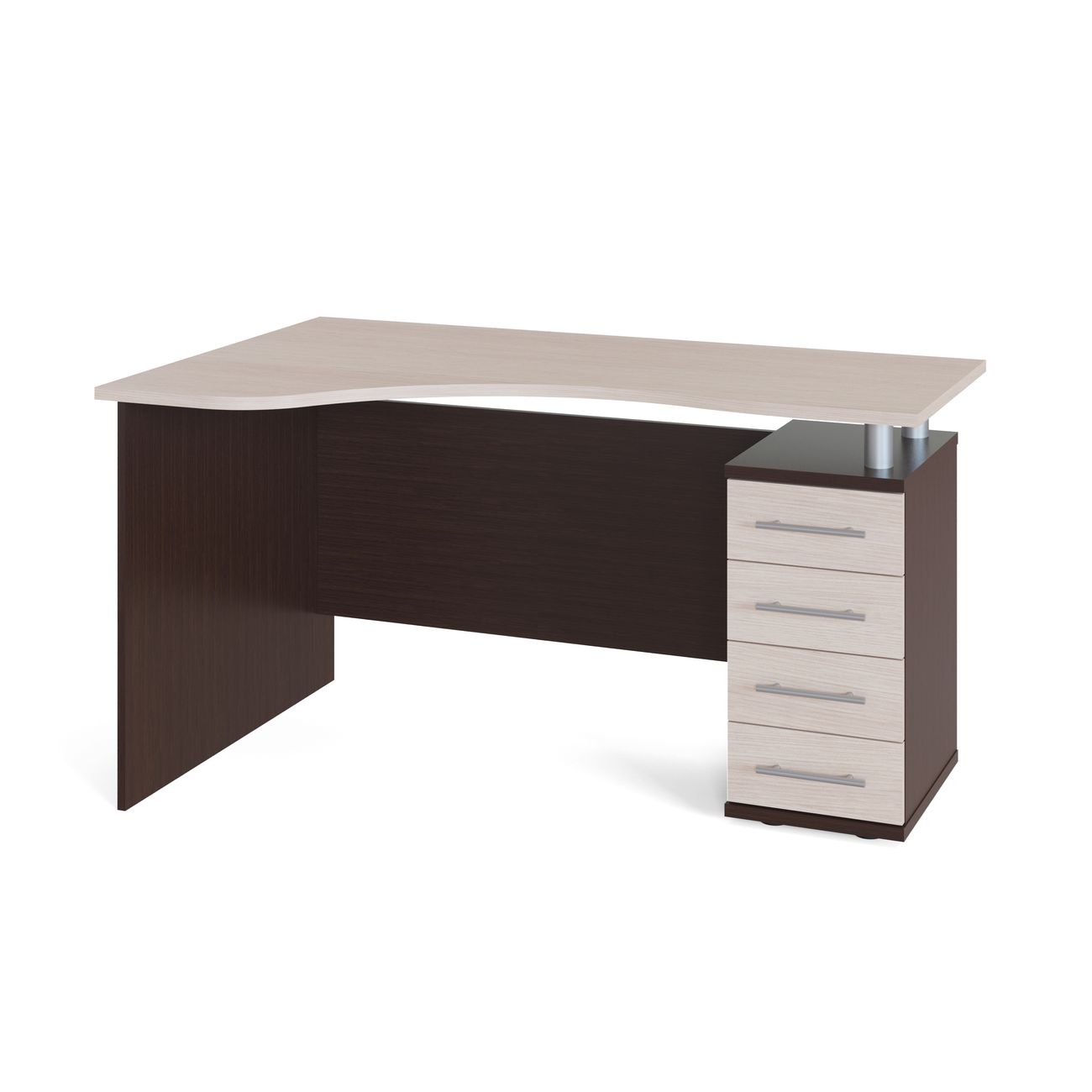 Стол компьютерный Сокол Меб.фабрика КСТ-104.1 Правый Венге/Беленый дуб