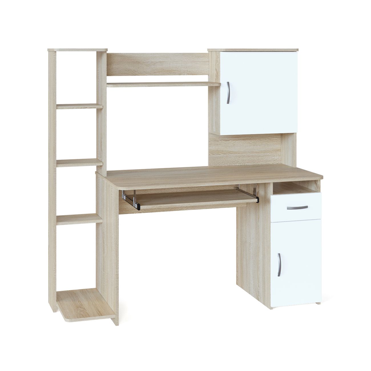 Стол компьютерный Сокол Меб.фабрика КСТ-11.1 Дуб сонома/Белый