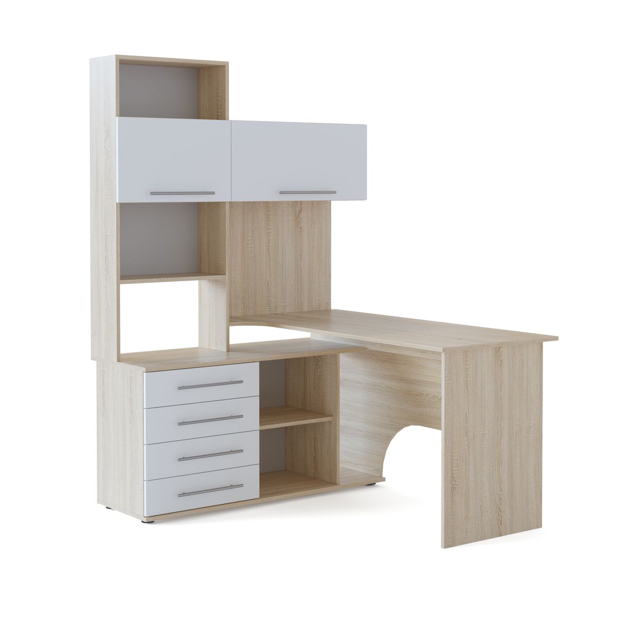 Стол компьютерный Сокол Меб.фабрика КСТ-14 Левый Дуб сонома/Белый