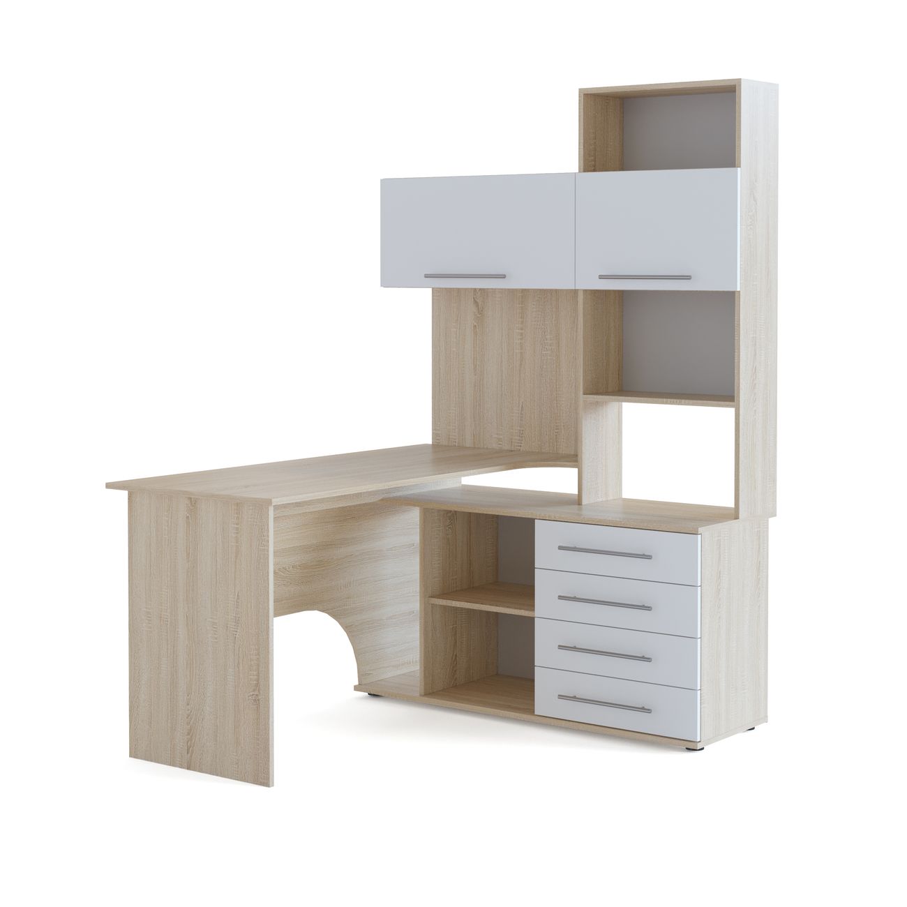 Стол компьютерный Сокол Меб.фабрика КСТ-14 Правый Дуб сонома/Белый