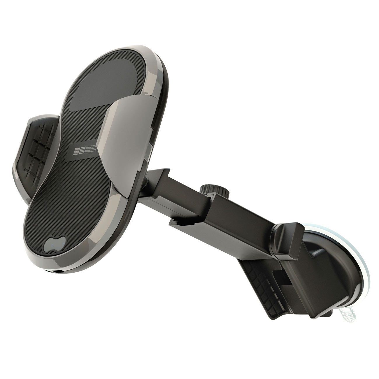 Держатель универсальный InterStep с БЗУ 10W, PU на стекло, ABS, кабель 1м фото