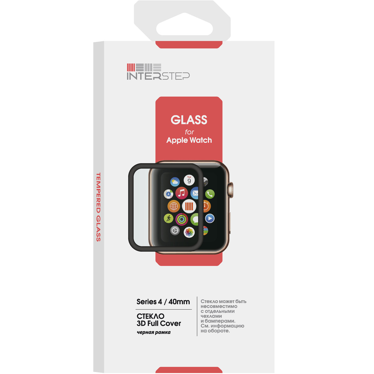 Стекло InterStep 3D Full Cover для Apple Watch 4 40mm