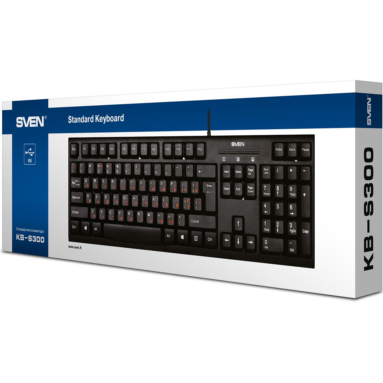 Клавиатура проводная Sven KB-S300 Black