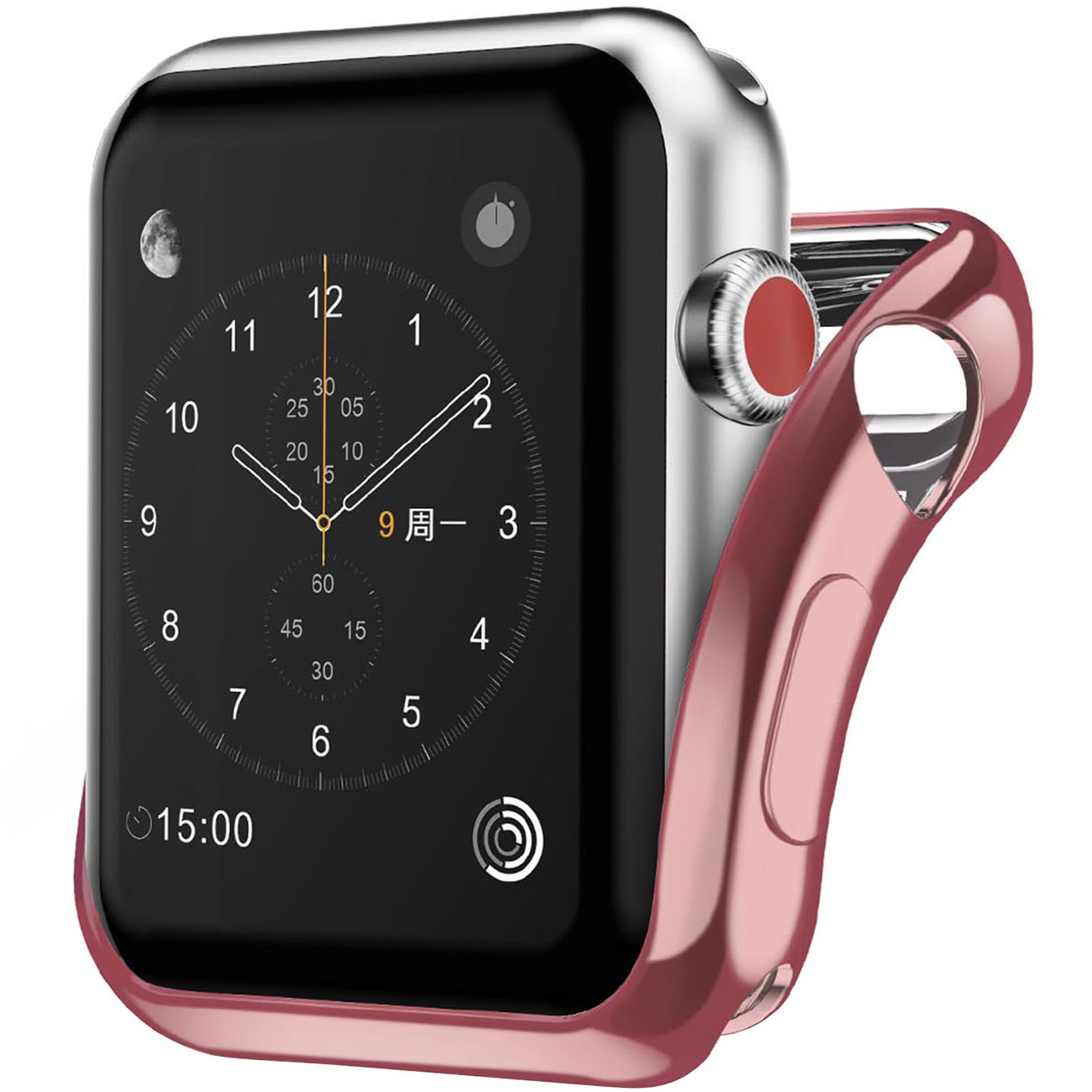 Бампер для Apple Watch InterStep 44mm Спортивный, силикон, розовый фото