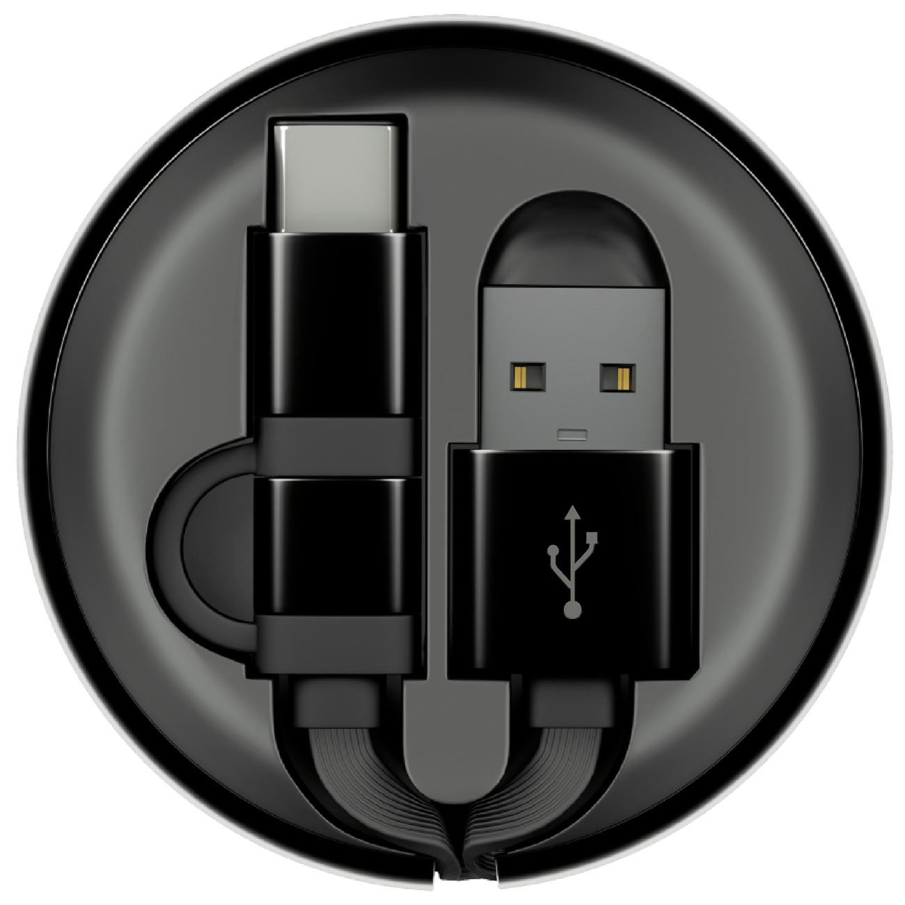 Кабель USB Type-C InterStep 0,9м + microUSB, Black/Black