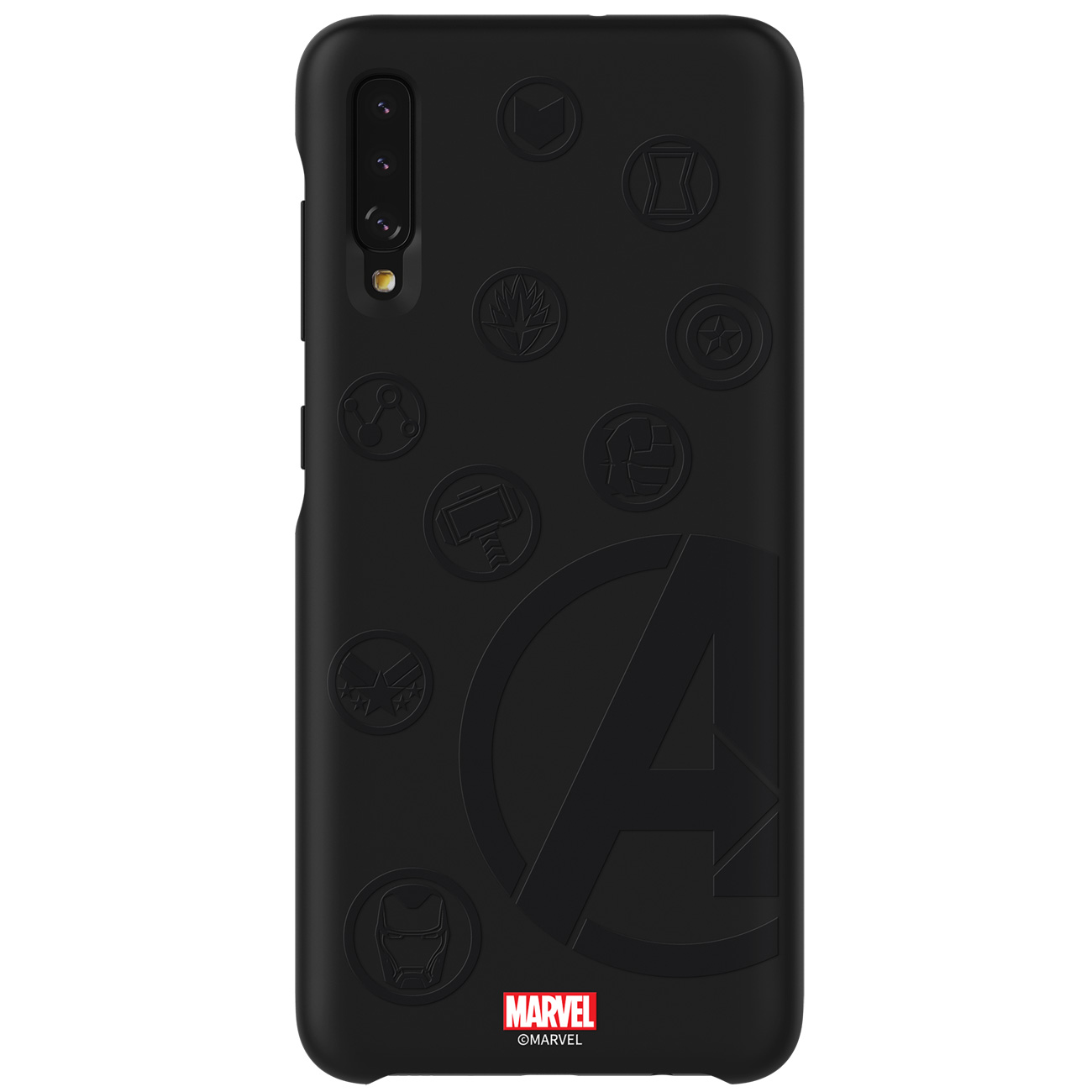 Чехол Samsung Marvel Av.Logo д/Galaxy A70, черный