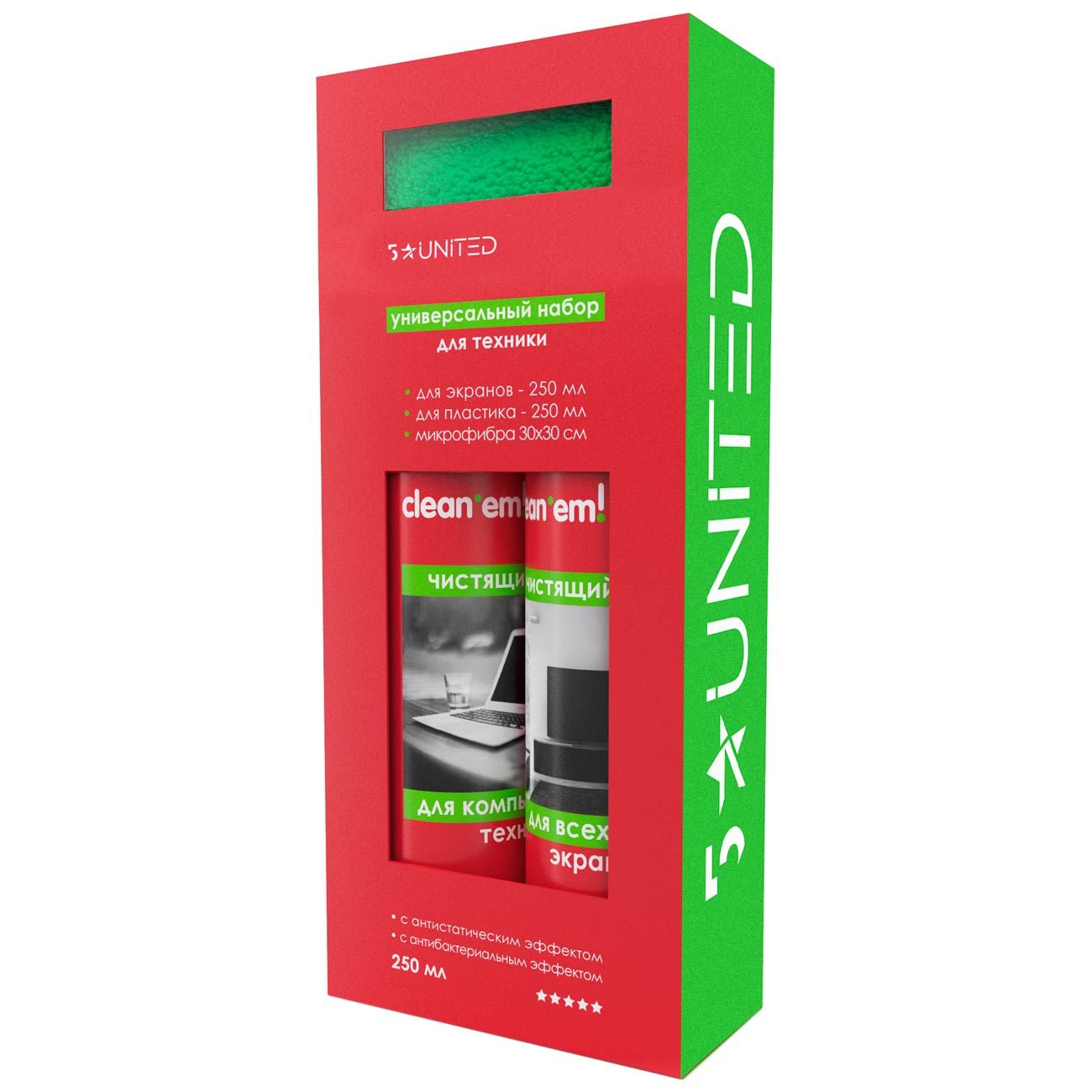 Чистящее средство для ТВ 5 Star United 408 спрей 2*250мл + микрофибра