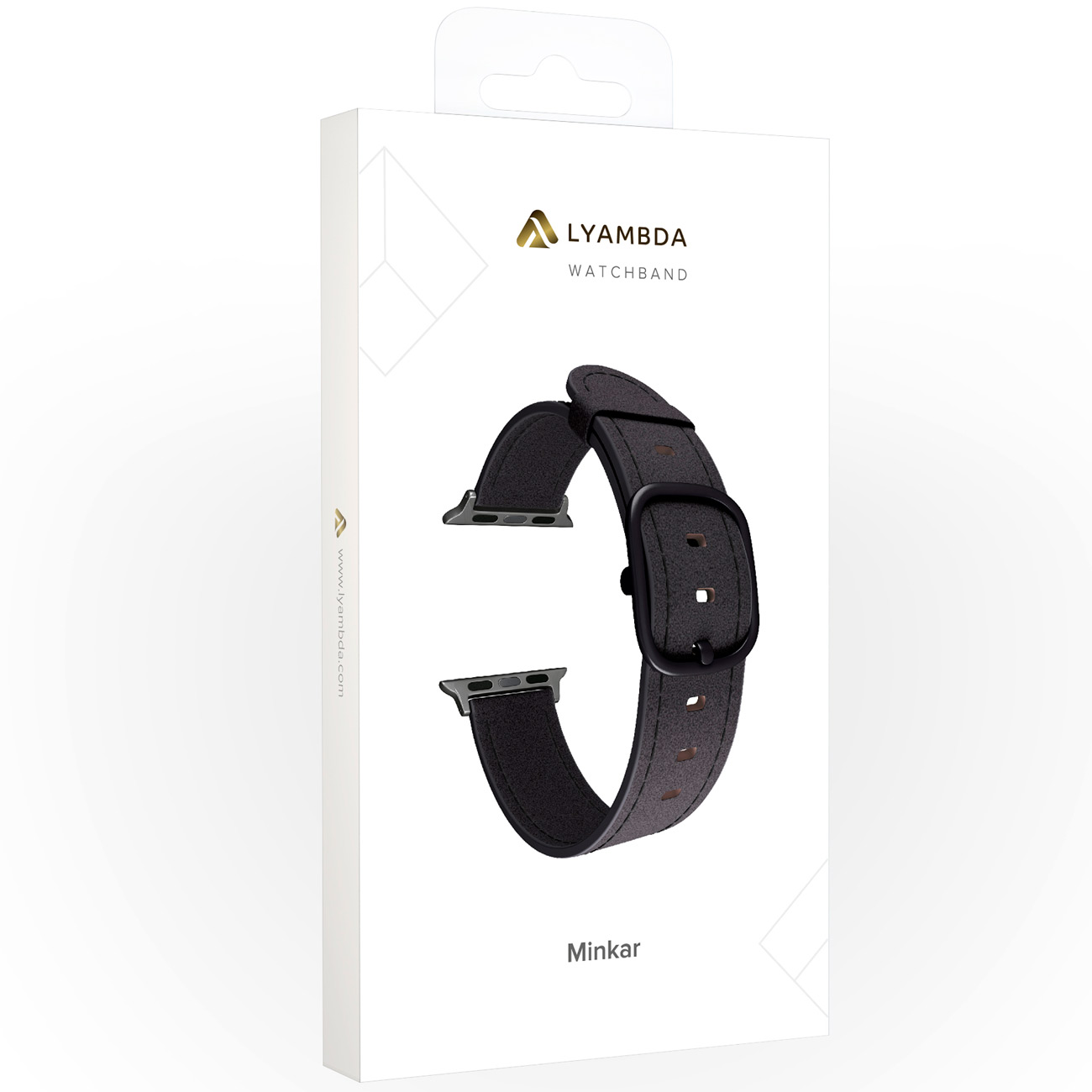 Кожаный ремешок для Apple Watch 42/44/45 mm LYAMBDA MINKAR DSP-03-44 Black