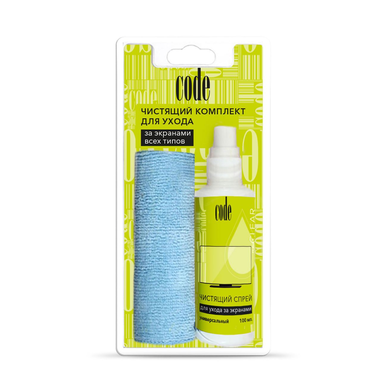 Чистящее средство для ТВ Code CC-504 спрей 100мл + микрофибра