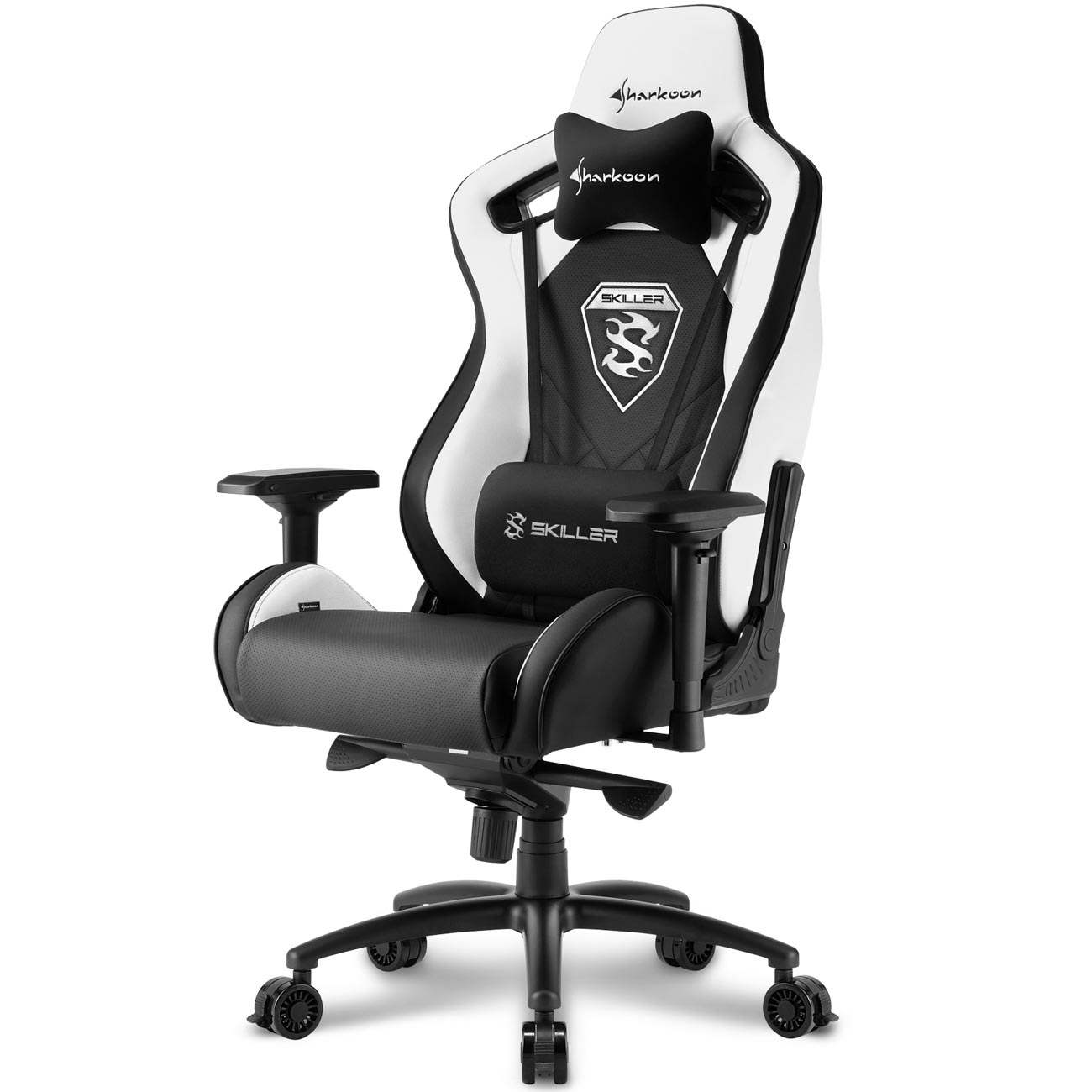 Кресло компьютерное игровое Sharkoon Skiller SGS4 Black/белый