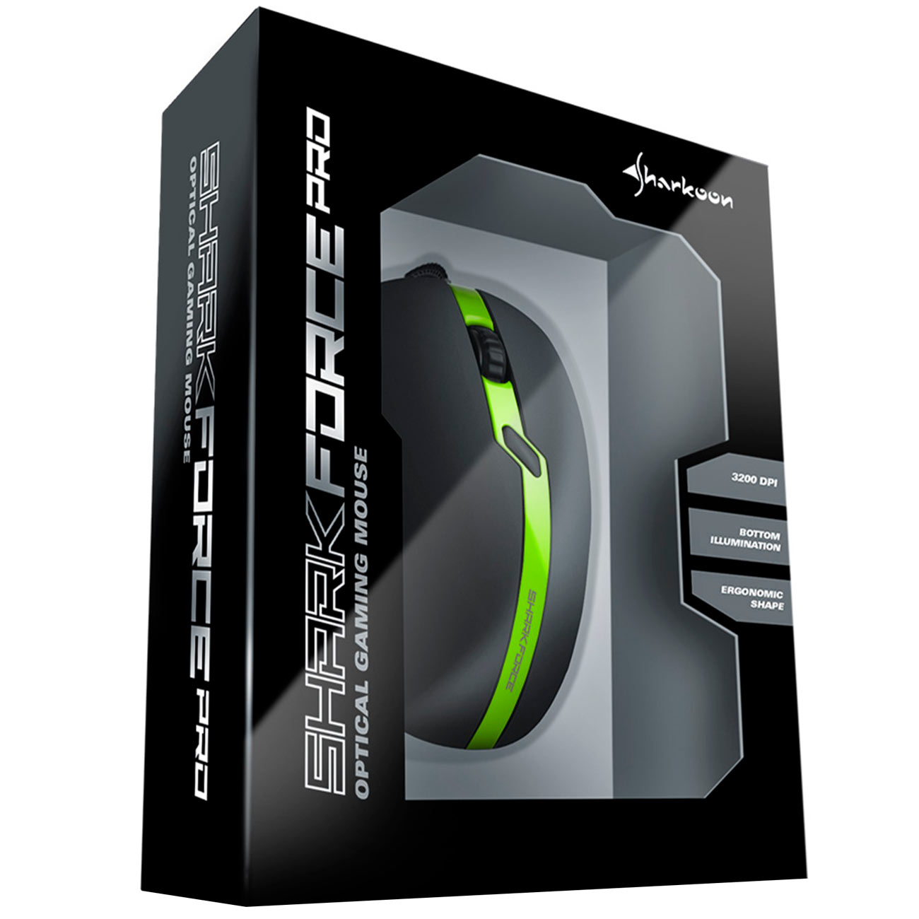 Игровая мышь Sharkoon Force Pro зеленый