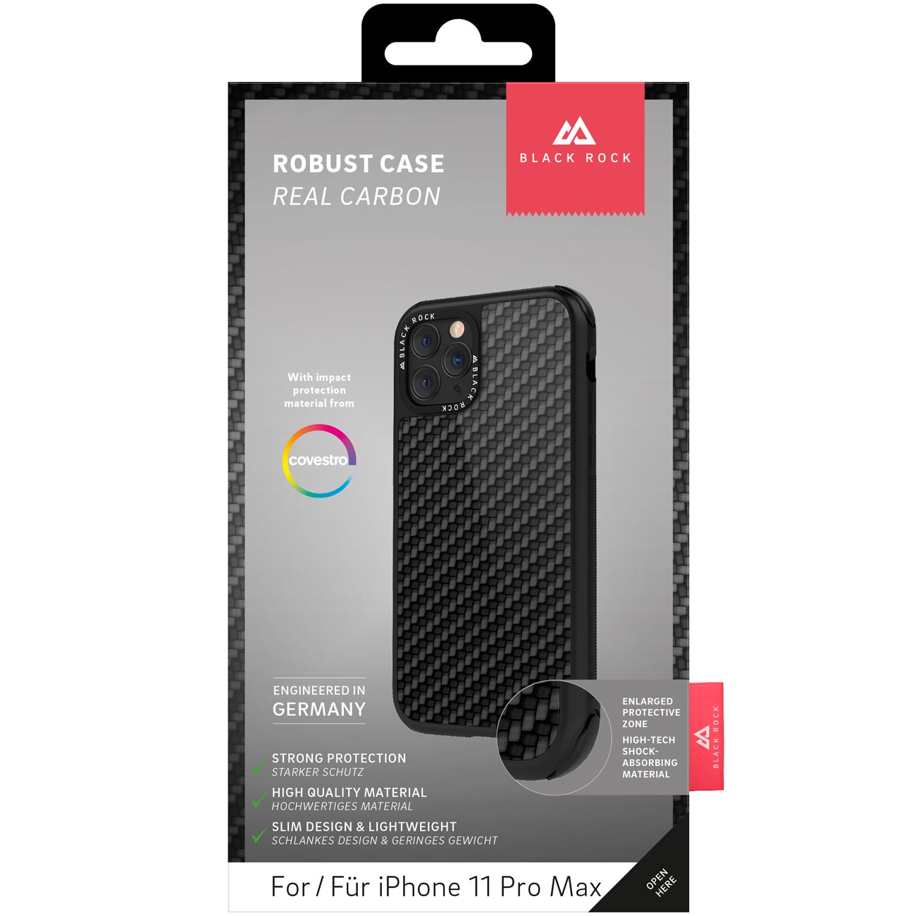 Чехол Black Rock Robust Case Real Carbon iPhone 11 Pro Max черный