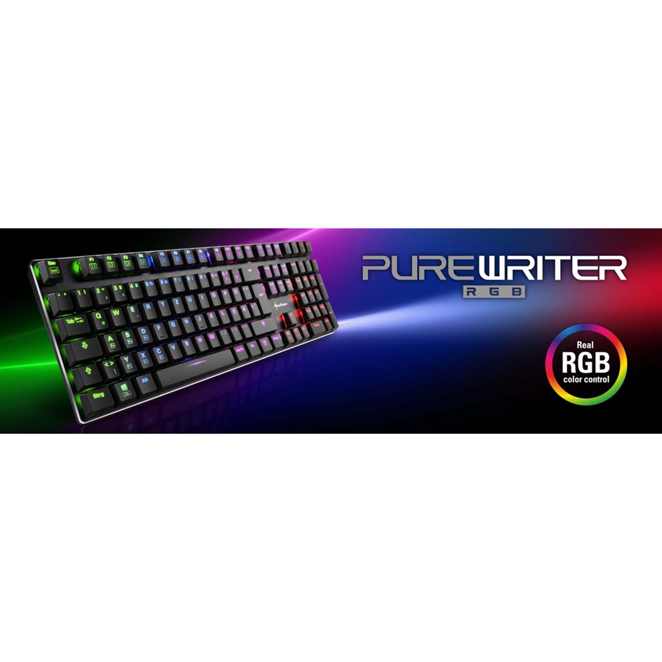 Игровая клавиатура Sharkoon PureWriter RGB slim синий