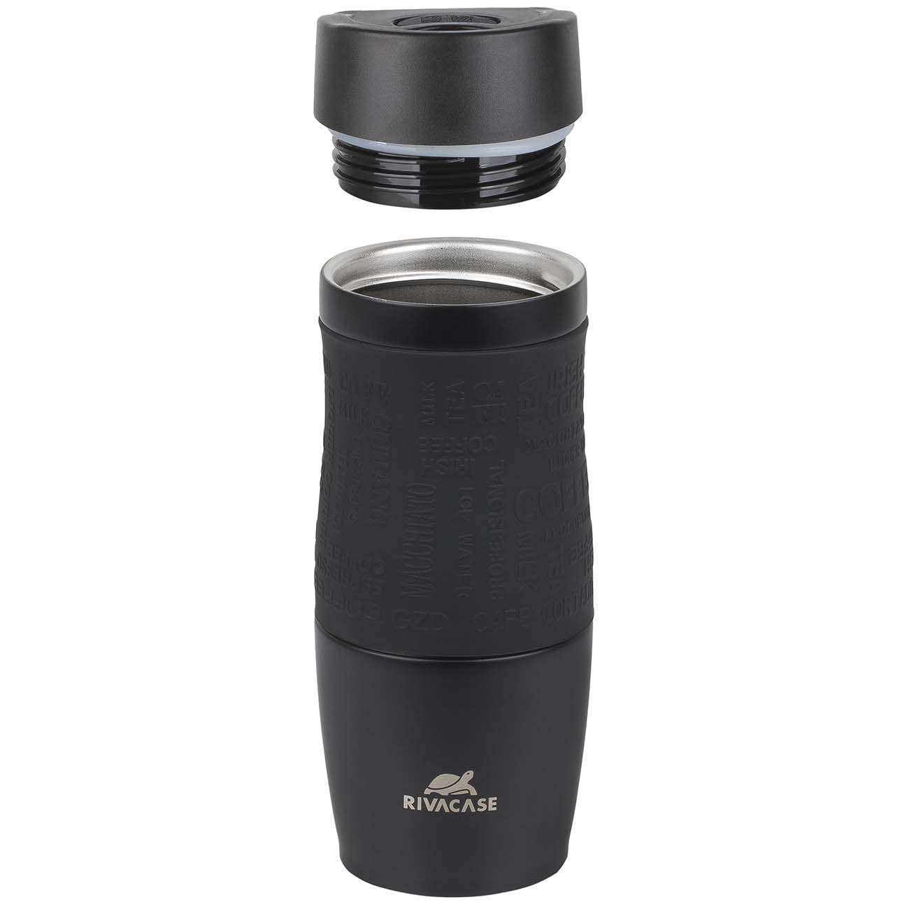 Термокружка RIVACASE 380мл черный матовый (90345BM)
