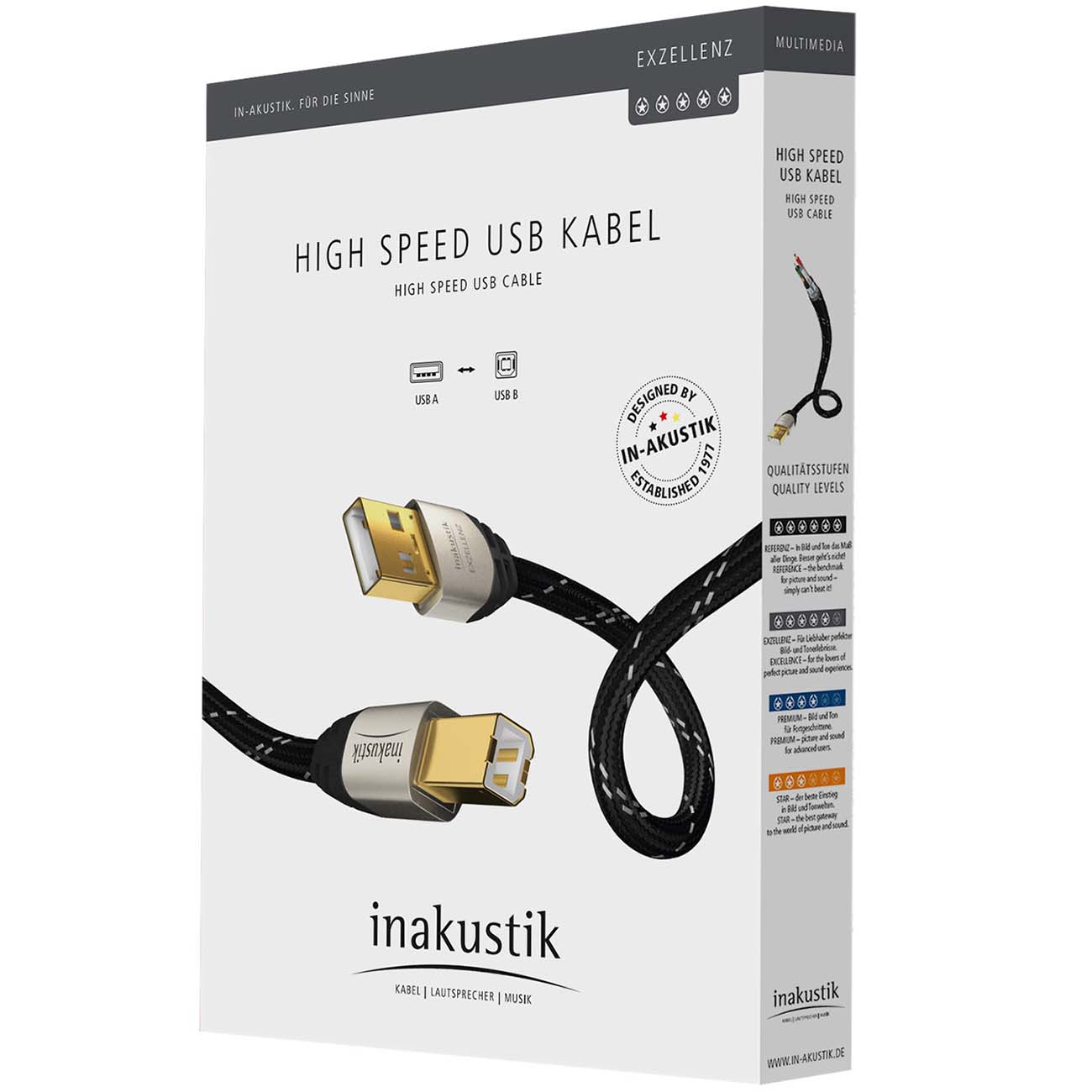 Кабель цифровой видео (Hi-Fi) Inakustik Exzellenz High Speed USB2.0 1м (00670001)