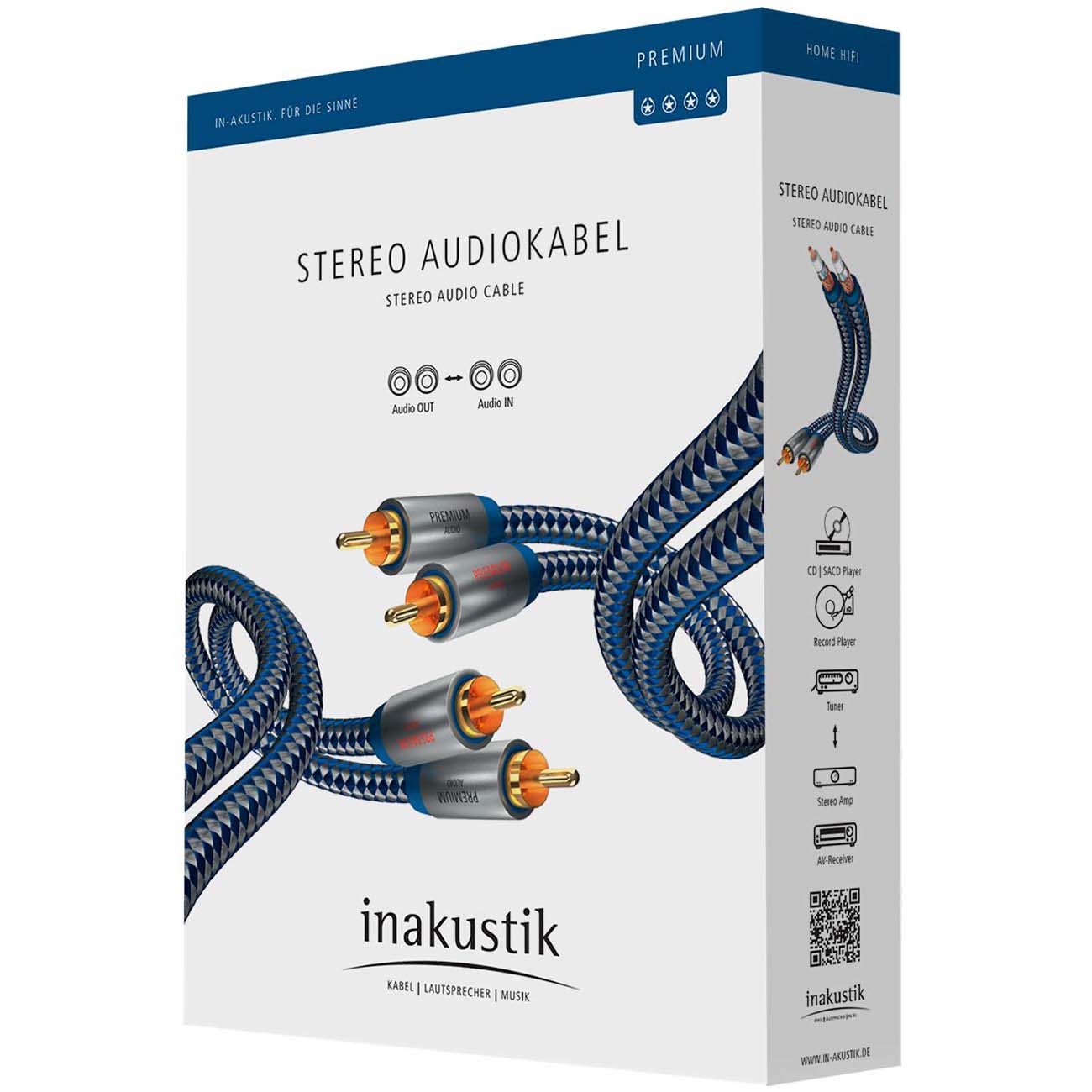 Кабель аналоговый аудио (Hi-Fi) Inakustik Premium Audio Cable RCA 1,5м (00404015)