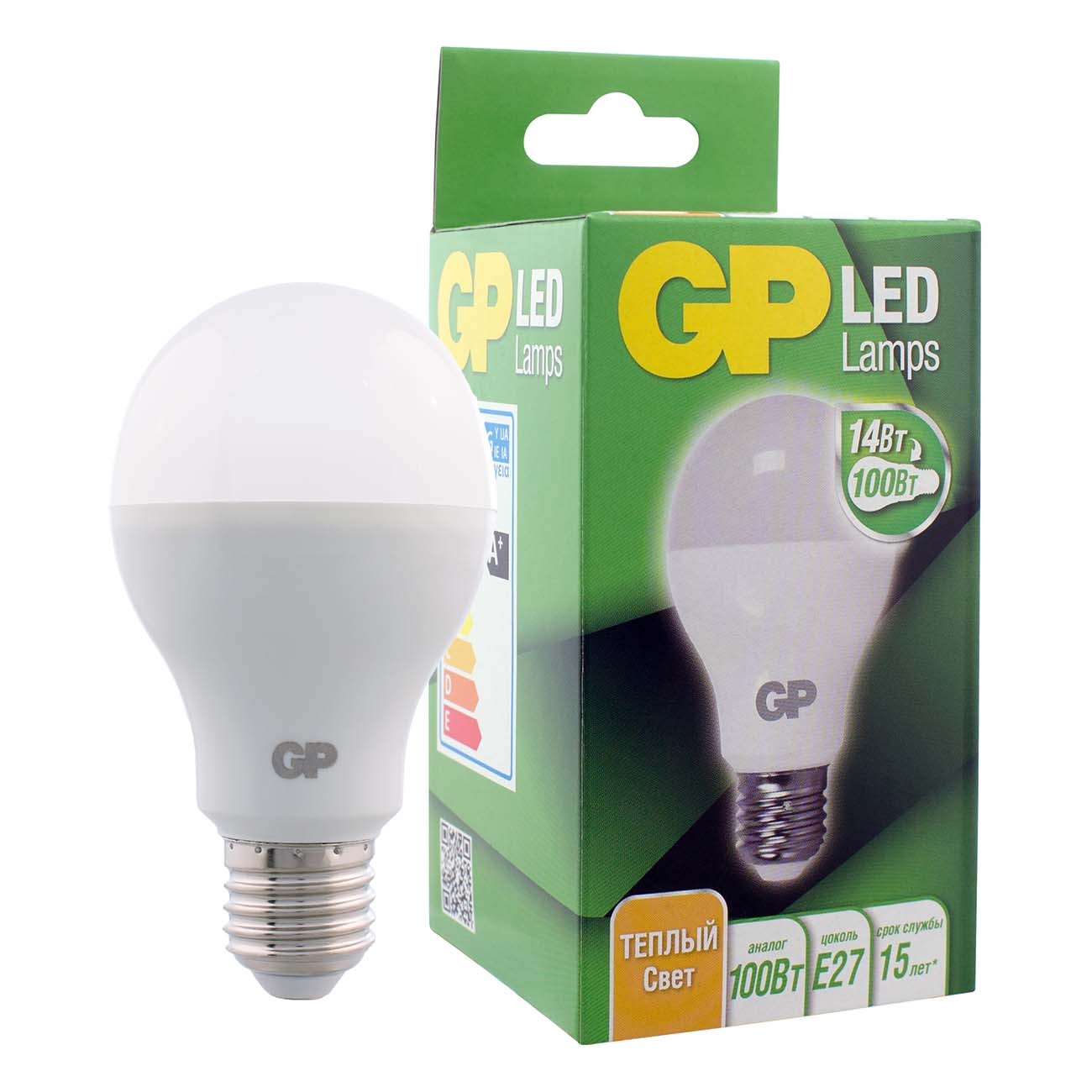 Лампа LED GP LEDA60-14WE27-27K-2CRB1